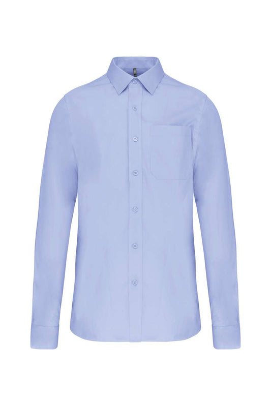 MEN'S LONG-SLEEVED COTTON POPLIN SHIRT - Bright Sky - Main