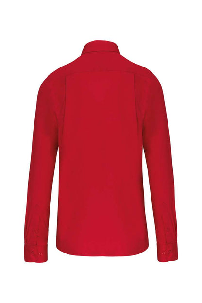 MEN'S LONG-SLEEVED COTTON POPLIN SHIRT - Classic Red - Additional