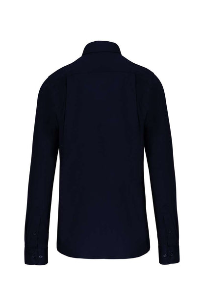 MEN'S LONG-SLEEVED COTTON POPLIN SHIRT - Navy - Additional