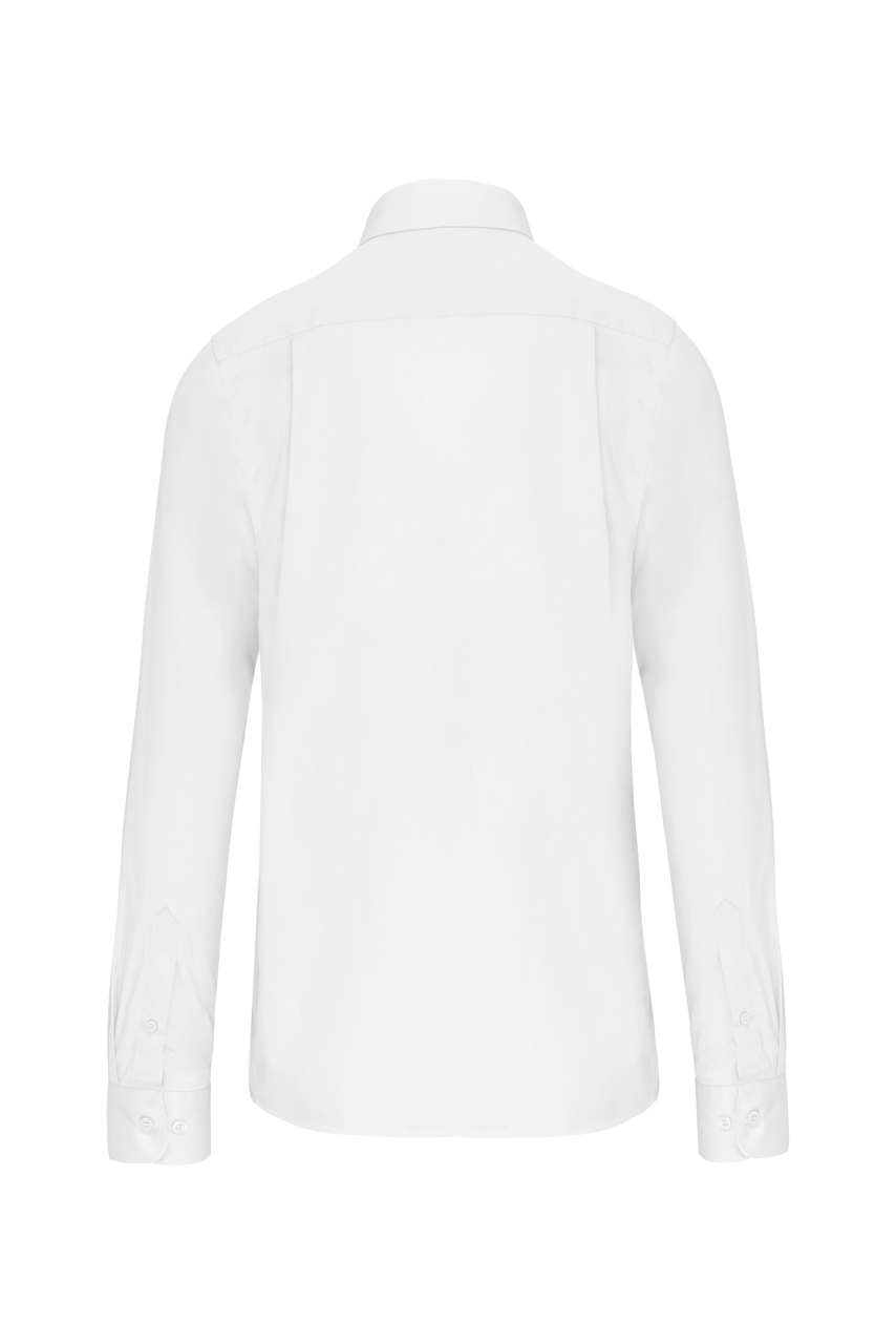MEN'S LONG-SLEEVED COTTON POPLIN SHIRT - White - Additional