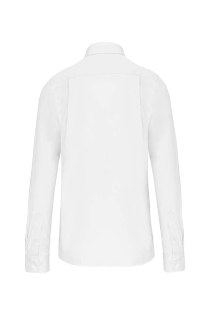 MEN'S LONG-SLEEVED COTTON POPLIN SHIRT - White - Additional
