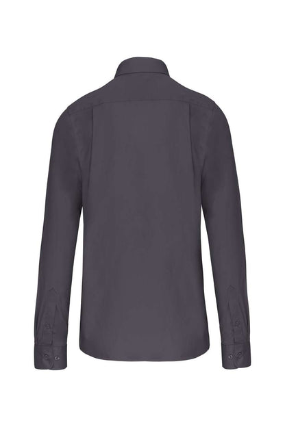 MEN'S LONG-SLEEVED COTTON POPLIN SHIRT - Zinc - Additional