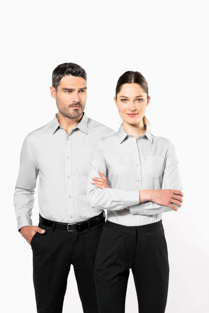 LADIES' LONG-SLEEVED COTTON POPLIN SHIRT - Black - Additional