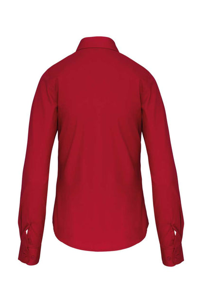 LADIES' LONG-SLEEVED COTTON POPLIN SHIRT - Classic Red - Additional