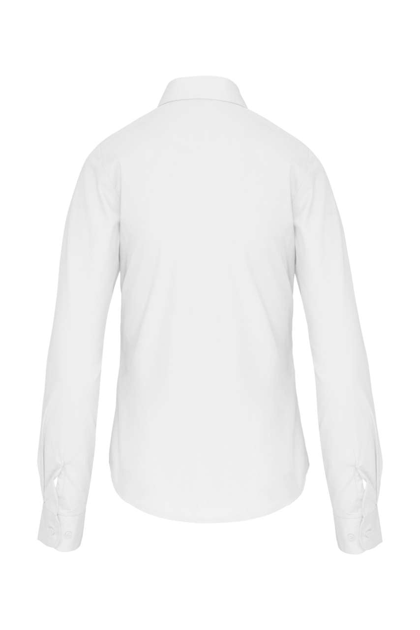 LADIES' LONG-SLEEVED COTTON POPLIN SHIRT - White - Additional
