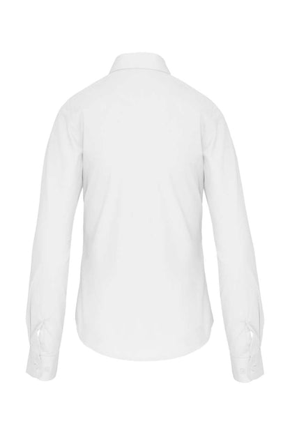 LADIES' LONG-SLEEVED COTTON POPLIN SHIRT - White - Additional