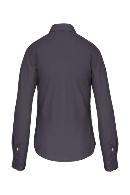 LADIES' LONG-SLEEVED COTTON POPLIN SHIRT - Zinc - Additional