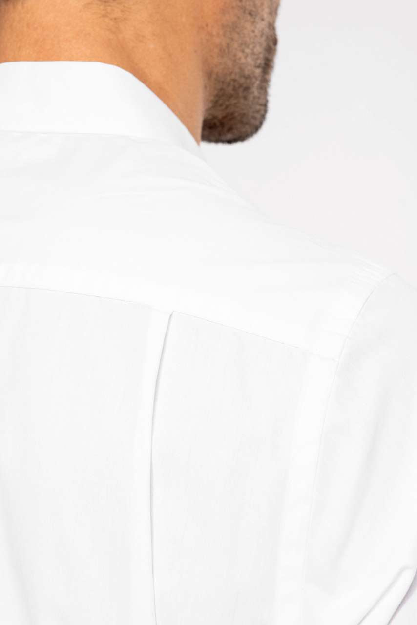 MEN'S SHORT-SLEEVED COTTON POPLIN SHIRT - Navy - Additional