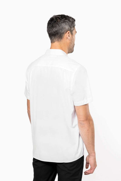 MEN'S SHORT-SLEEVED COTTON POPLIN SHIRT - Black - Additional