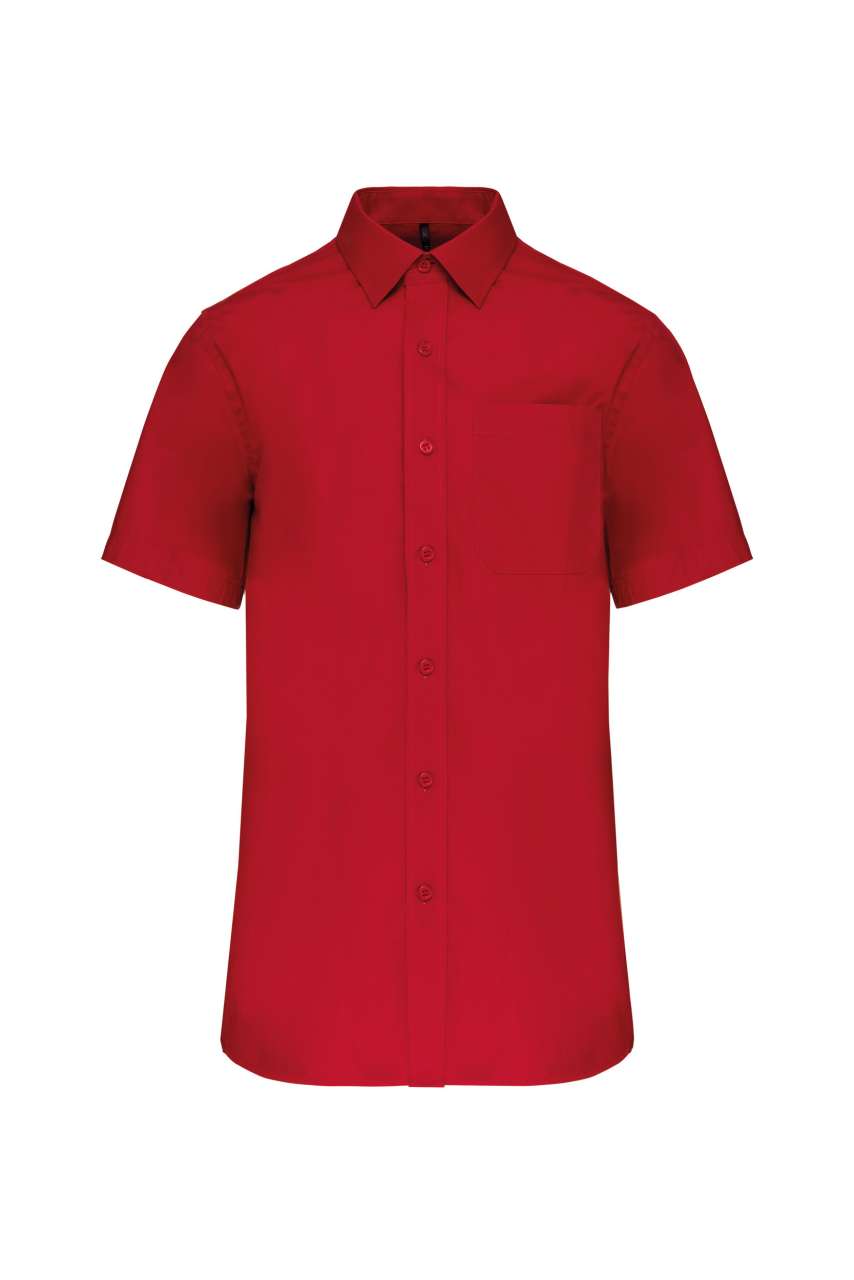 MEN'S SHORT-SLEEVED COTTON POPLIN SHIRT - Classic Red - Main