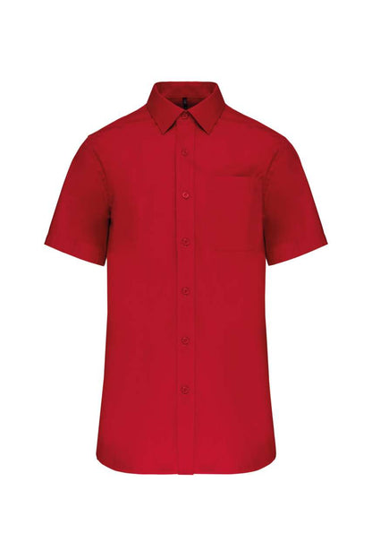 MEN'S SHORT-SLEEVED COTTON POPLIN SHIRT - Classic Red - Main