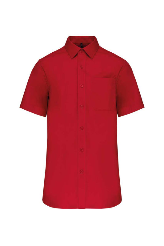 MEN'S SHORT-SLEEVED COTTON POPLIN SHIRT - Classic Red - Main