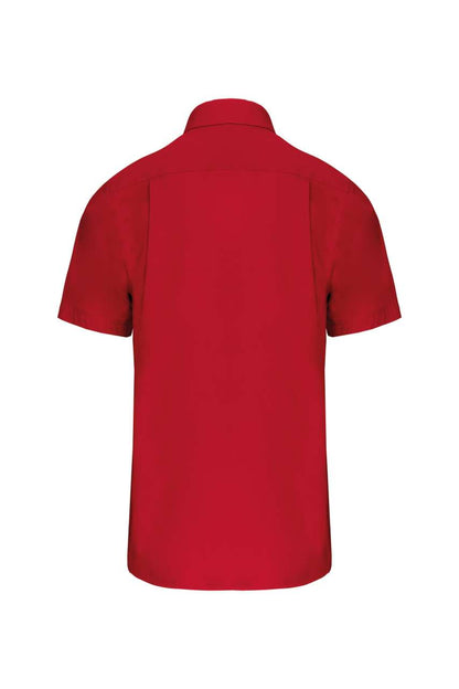 MEN'S SHORT-SLEEVED COTTON POPLIN SHIRT - Classic Red - Additional