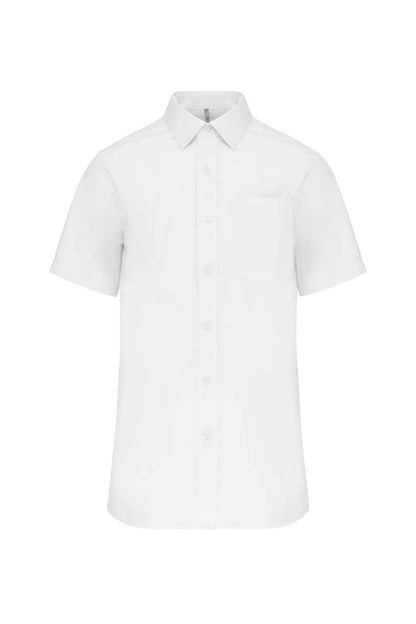 MEN'S SHORT-SLEEVED COTTON POPLIN SHIRT - White - Main