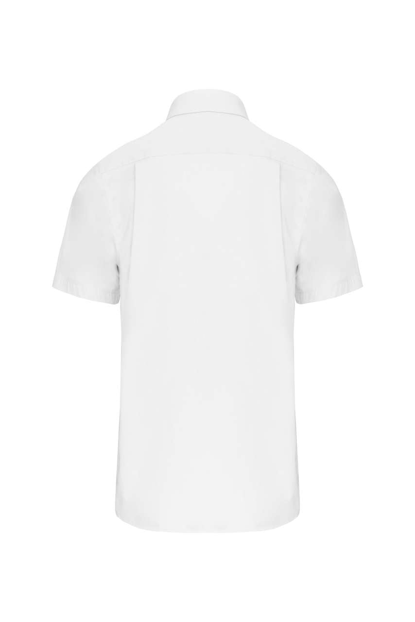 MEN'S SHORT-SLEEVED COTTON POPLIN SHIRT - White - Additional