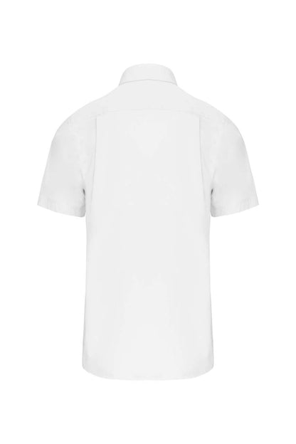 MEN'S SHORT-SLEEVED COTTON POPLIN SHIRT - White - Additional