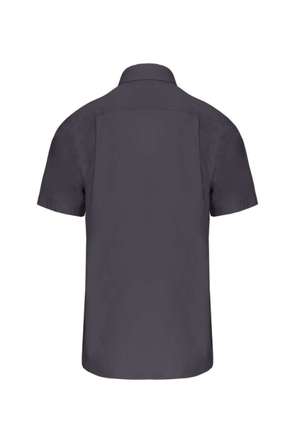 MEN'S SHORT-SLEEVED COTTON POPLIN SHIRT - Zinc - Additional