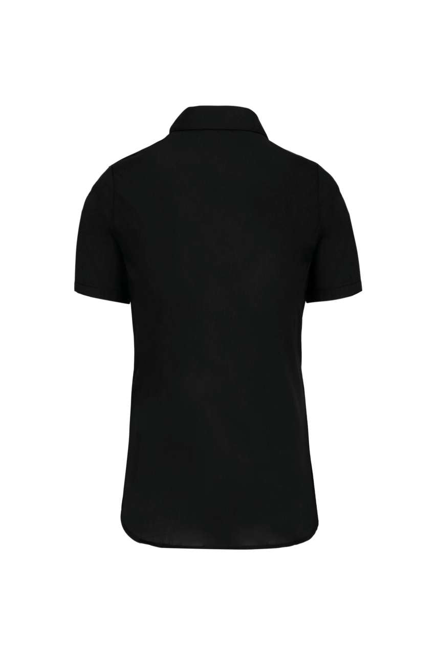LADIES' SHORT-SLEEVED COTTON POPLIN SHIRT - Black - Additional