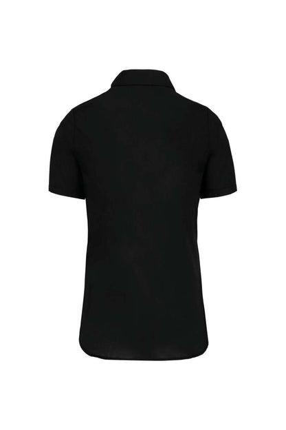 LADIES' SHORT-SLEEVED COTTON POPLIN SHIRT - Black - Additional