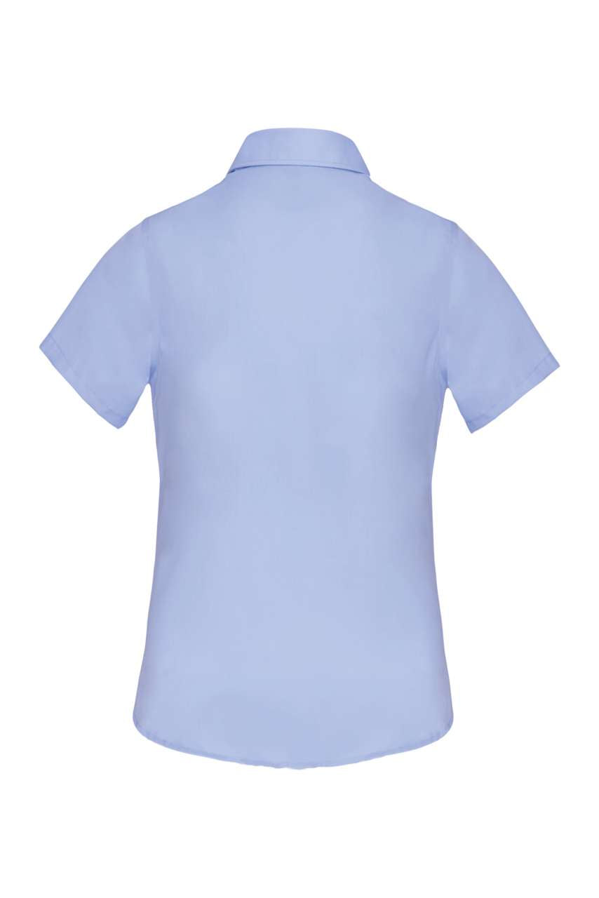 LADIES' SHORT-SLEEVED COTTON POPLIN SHIRT - Bright Sky - Additional