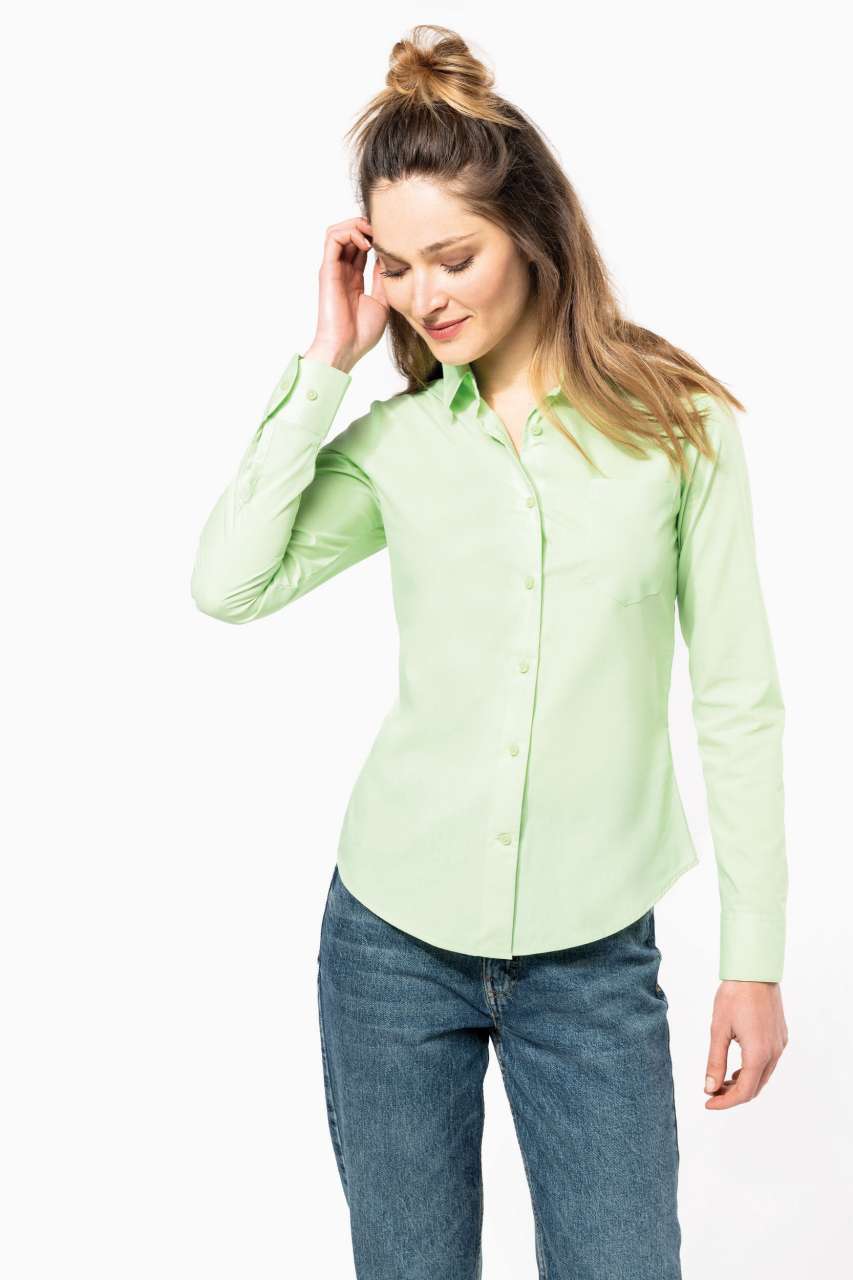 JESSICA - LADIES' LONG-SLEEVED SHIRT - Forest Green - Additional