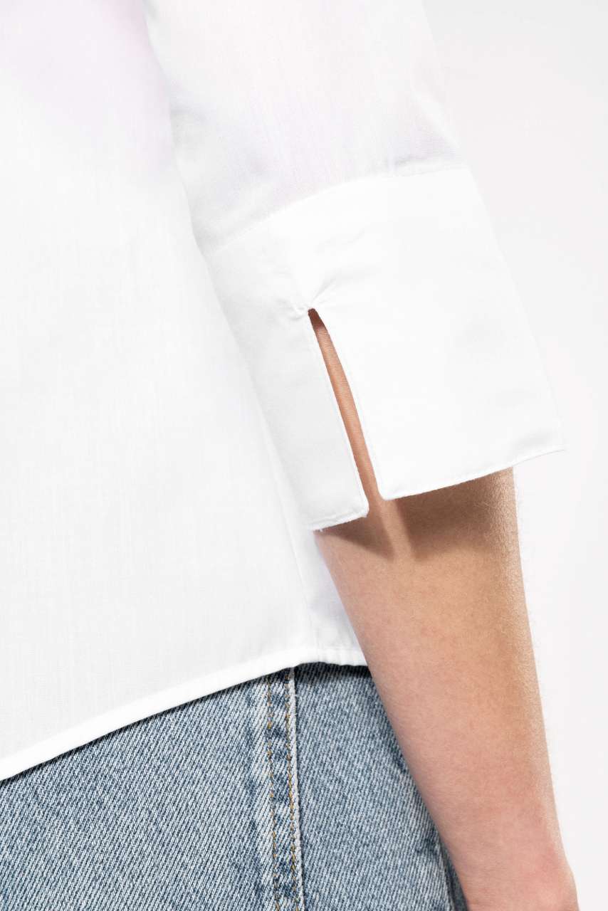LADIES' 3/4 SLEEVED SHIRT - White - Additional