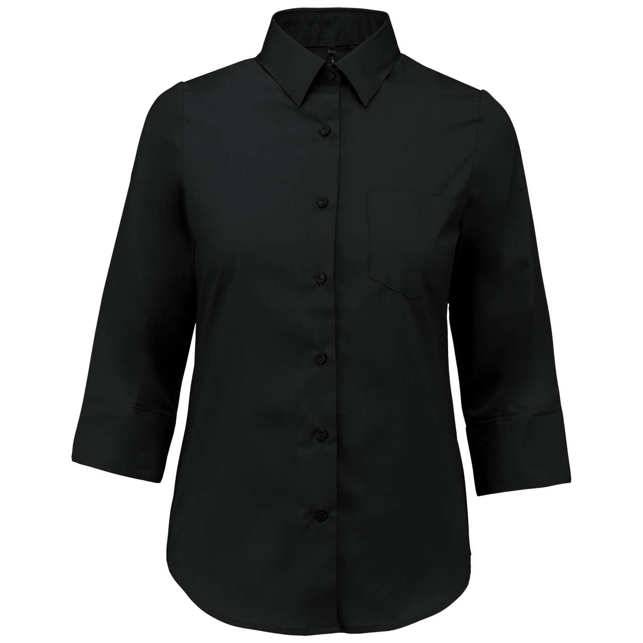 LADIES' 3/4 SLEEVED SHIRT - Black - Main