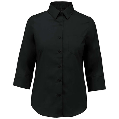 LADIES' 3/4 SLEEVED SHIRT - Black - Main