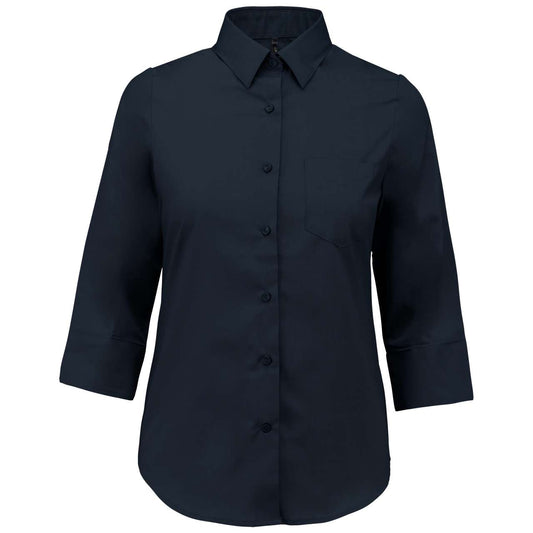 LADIES' 3/4 SLEEVED SHIRT - Navy - Main