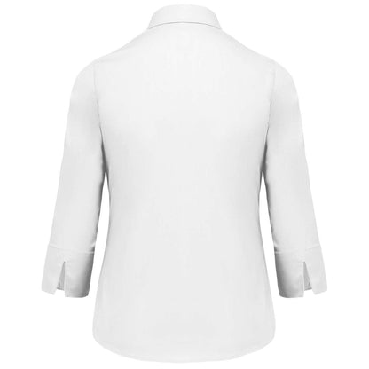 LADIES' 3/4 SLEEVED SHIRT - White - Additional