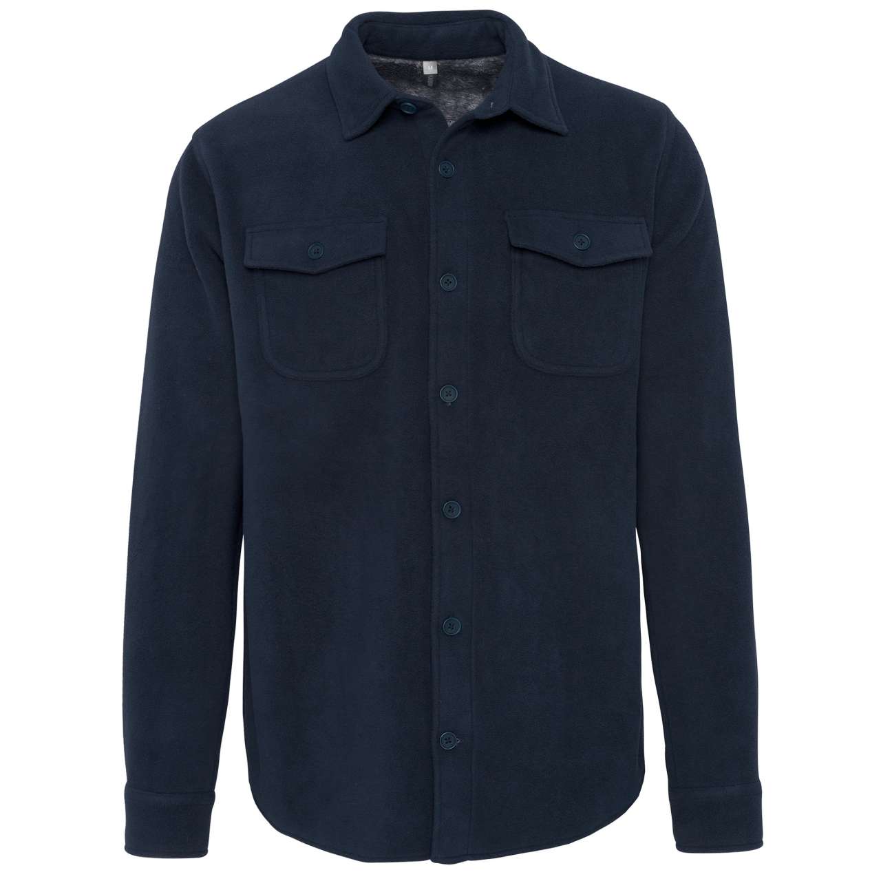 SHERPA-LINED FLEECE OVERSHIRT - Navy/Storm Grey - colorimageurl
