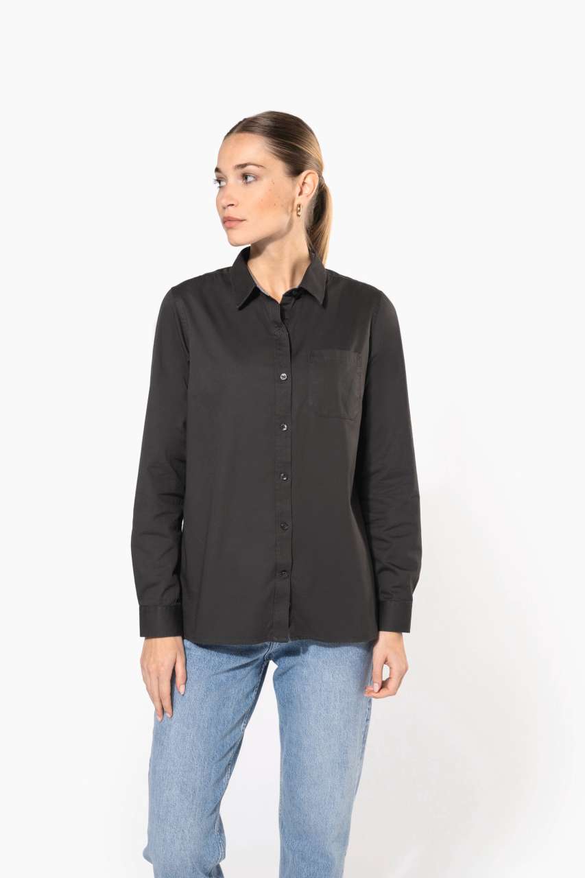 LADIES’ NEVADA LONG SLEEVE COTTON SHIRT - Angora - modelimageurl