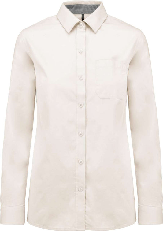 LADIES’ NEVADA LONG SLEEVE COTTON SHIRT - Angora - colorimageurl