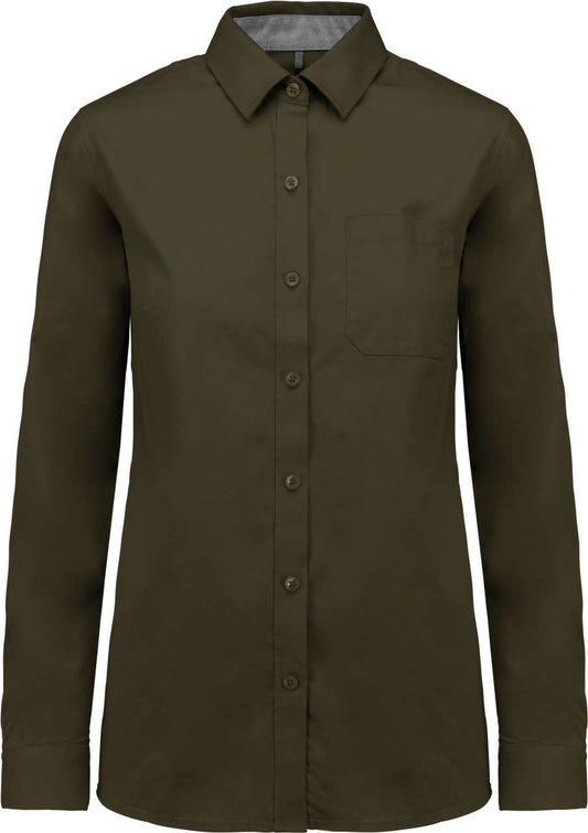 LADIES’ NEVADA LONG SLEEVE COTTON SHIRT - Light Khaki - colorimageurl