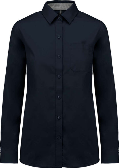 LADIES’ NEVADA LONG SLEEVE COTTON SHIRT - Navy - colorimageurl