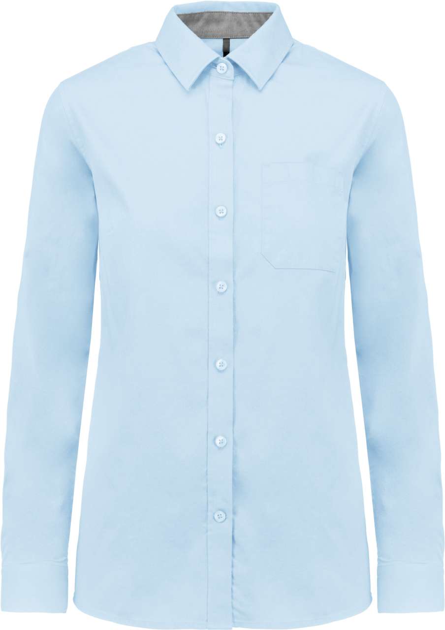 LADIES’ NEVADA LONG SLEEVE COTTON SHIRT - Sky Blue - colorimageurl