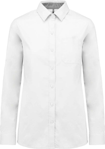 LADIES’ NEVADA LONG SLEEVE COTTON SHIRT - White - colorimageurl