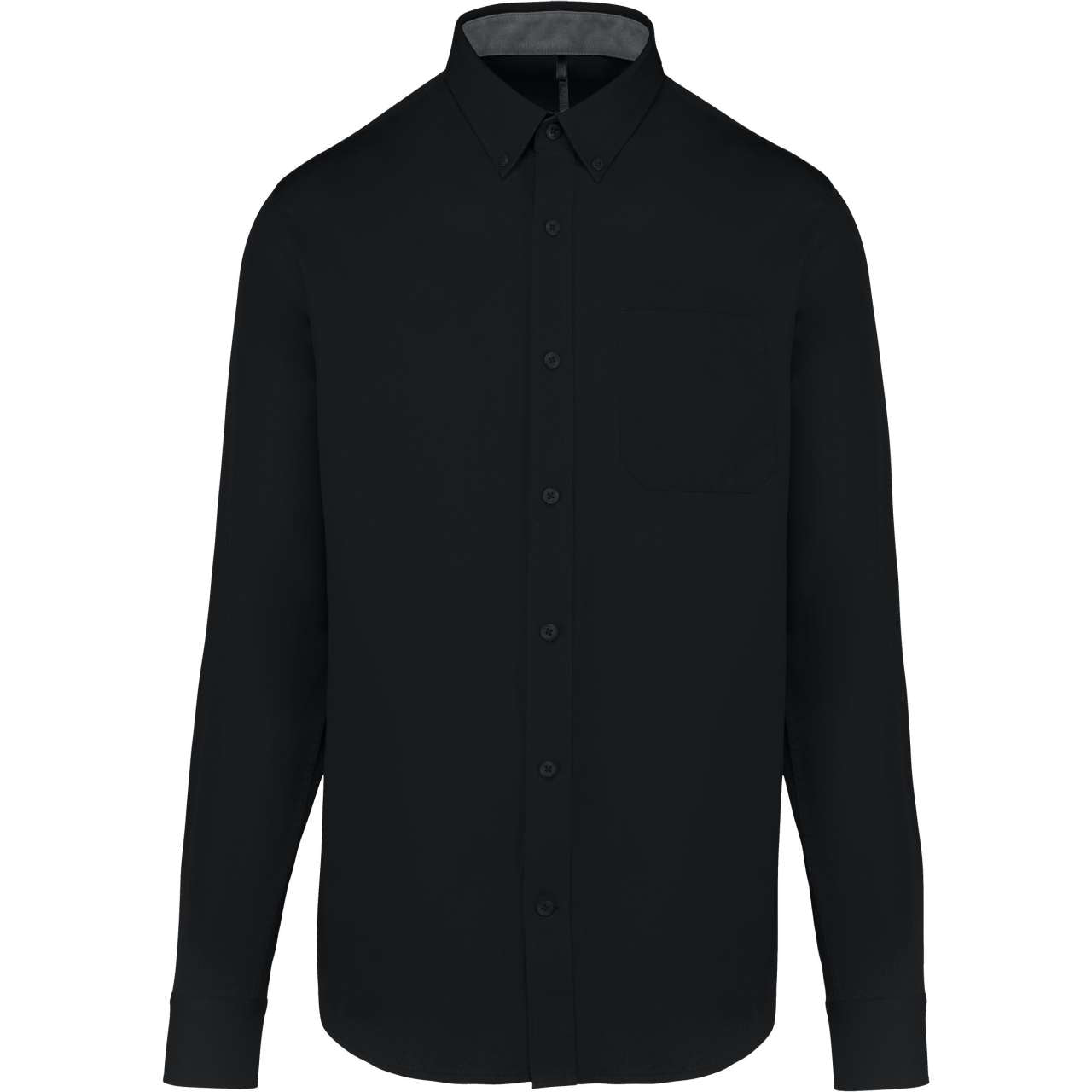 MEN'S NEVADA LONG-SLEEVE COTTON SHIRT - Black - colorimageurl
