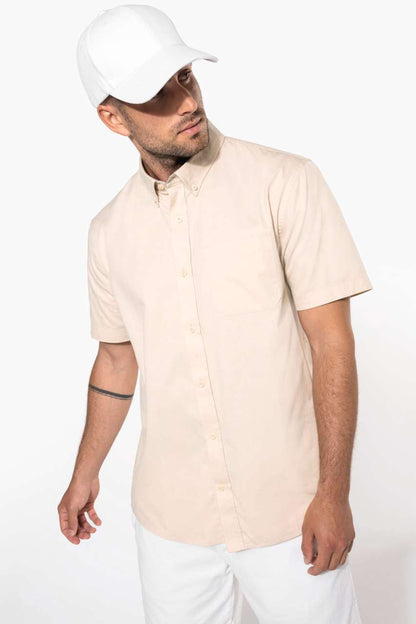 MEN'S ARIANA III SHORT-SLEEVE COTTON SHIRT - Angora - modelimageurl