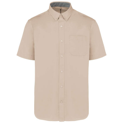 MEN'S ARIANA III SHORT-SLEEVE COTTON SHIRT - Angora - colorimageurl