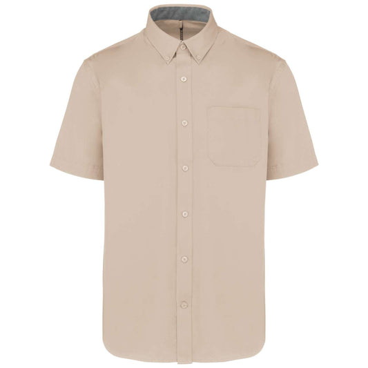 MEN'S ARIANA III SHORT-SLEEVE COTTON SHIRT - Angora - colorimageurl