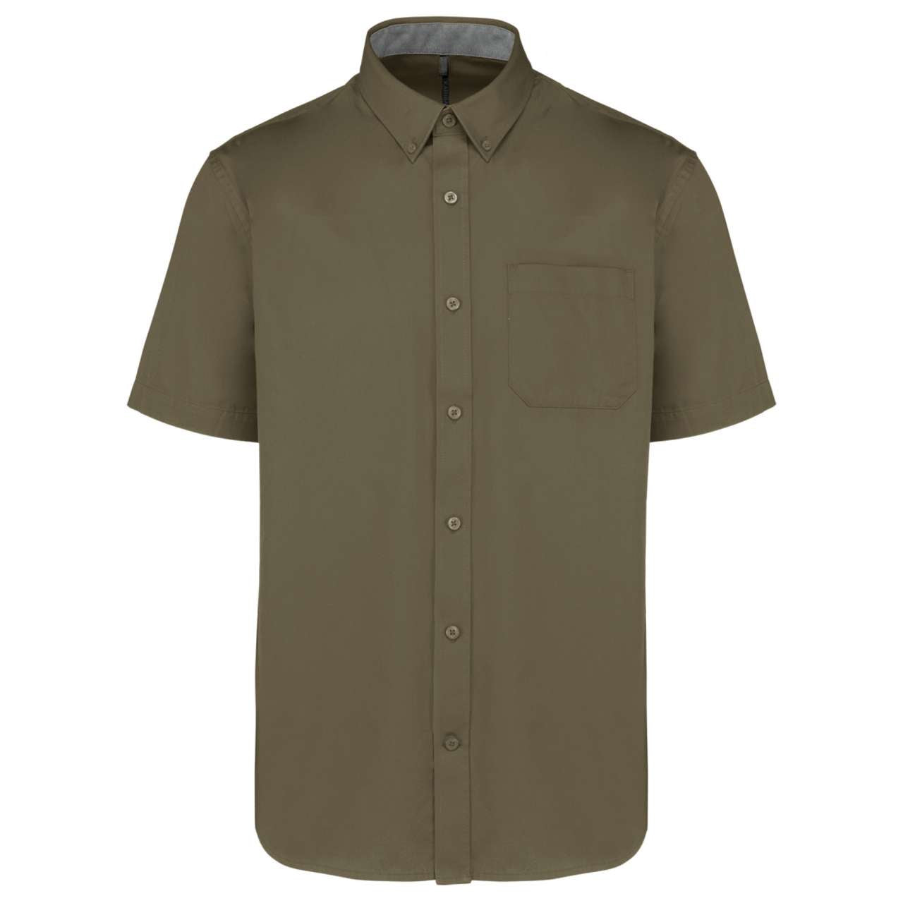 MEN'S ARIANA III SHORT-SLEEVE COTTON SHIRT - Light Khaki - colorimageurl