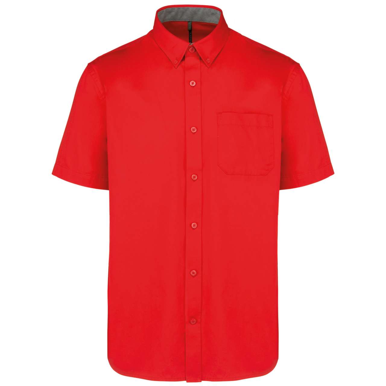 MEN'S ARIANA III SHORT-SLEEVE COTTON SHIRT - Red - colorimageurl