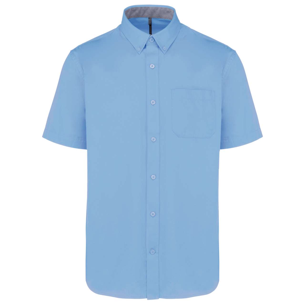 MEN'S ARIANA III SHORT-SLEEVE COTTON SHIRT - Sky Blue - colorimageurl