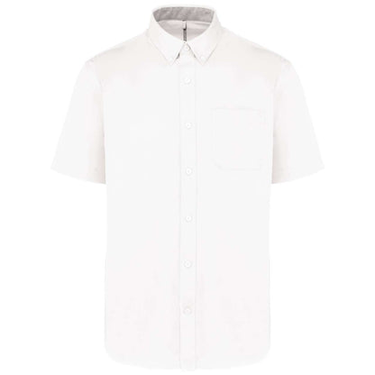 MEN'S ARIANA III SHORT-SLEEVE COTTON SHIRT - White - colorimageurl