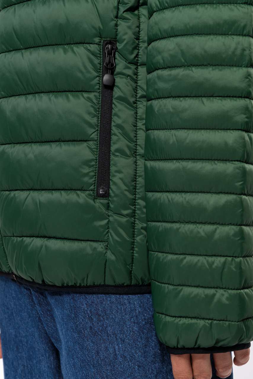 MEN'S LIGHTWEIGHT HOODED PADDED JACKET - Forest Green - Additional