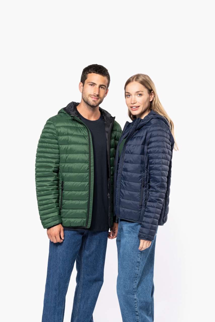 MEN'S LIGHTWEIGHT HOODED PADDED JACKET - Light Royal Blue - Additional