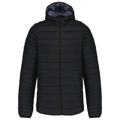 MEN'S LIGHTWEIGHT HOODED PADDED JACKET - Black - Additional