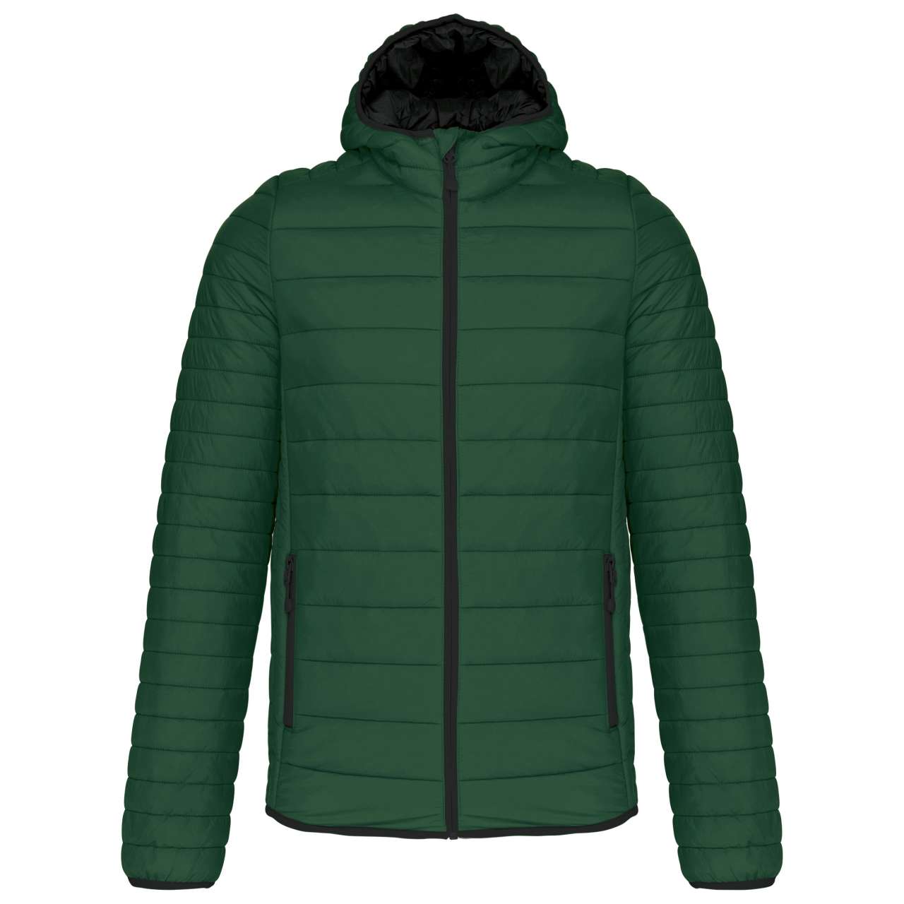 MEN'S LIGHTWEIGHT HOODED PADDED JACKET - Forest Green - Main