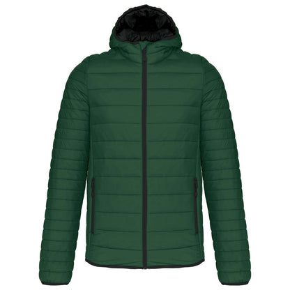 MEN'S LIGHTWEIGHT HOODED PADDED JACKET - Forest Green - Main